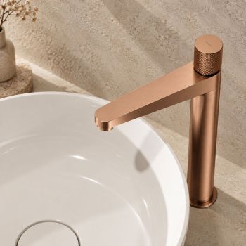 - OMNIRES CONTOUR bateria umywalkowa wysoka, miedź szczotkowana CT8012CPB - CT8012CPB - Łazienki Szydłowski