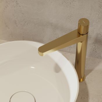 - OMNIRES CONTOUR bateria umywalkowa wysoka, złoty szczotkowany CT8012GLB - CT8012GLB - Łazienki Szydłowski