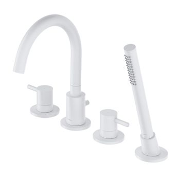 - OMNIRES Y bateria wannowa 4-otworowa, biały mat Y1232WM - Y1232WM - Łazienki Szydłowski