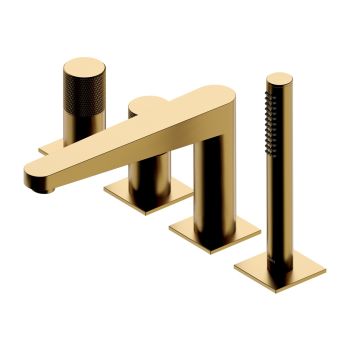  - OMNIRES CONTOUR bateria wannowa 4-otworowa, złoty szczotkowany CT8032GLB - CT8032GLB - Łazienki Szydłowski