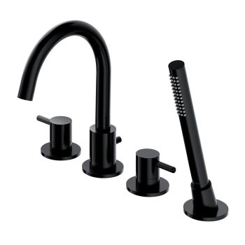  - OMNIRES Y bateria wannowa 4-otworowa, czarny półmat Y1232BL - Y1232BL - Łazienki Szydłowski