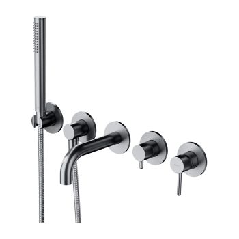 - OMNIRES Y bateria wannowa 5-otworowa podtynkowa, nikiel szczotkowany Y12371SNI - Y1237-1SNI - Łazienki Szydłowski