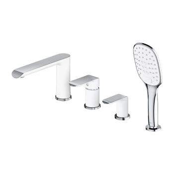  - OMNIRES SACRAMENTO bateria wannowa 4-otworowa, chrom/biały połysk SC2332CRB - SC2332CRB - Łazienki Szydłowski