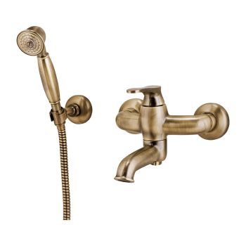 - OMNIRES ART DECO bateria wannowa z zestawem prysznicowym, brąz antyczny szczotkowany AD5131BR - AD5131BR - Łazienki Szydłowski