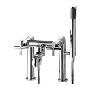  - OMNIRES MODERN bateria wannowa 2-otworowa z zestawem prysznicowym, chrom połysk C304HCR - C304-HCR - Łazienki Szydłowski