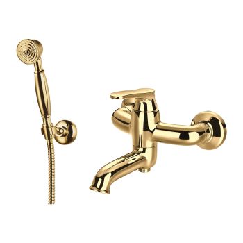  - OMNIRES ART DECO bateria wannowa z zestawem prysznicowym, złoty połysk AD5131GL - AD5131GL - Łazienki Szydłowski