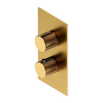  - OMNIRES CONTOUR termostatyczna bateria prysznicowo-wannowa podtynkowa, złoty szczotkowany CT8036GLB - CT8036GLB - Łazienki Szydłowski