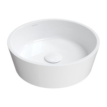 - OMNIRES BARI M+ umywalka nablatowa, ø38 cm, biały połysk BARIUNBP - BARIUNBP - Łazienki Szydłowski