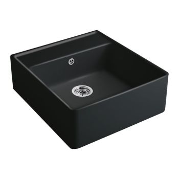 - VILLEROY&BOCH zlew ceramiczny 59,5 x 63 cm, Pure Black, z otworem na baterię, model 632061R7 - 632061R7HL2 - Łazienki Szydłowski