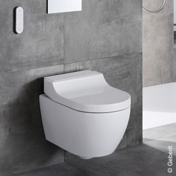 - GEBERIT AquaClean Tuma Comfort toaleta myjąca wisząca z deską WC z powłoką keratec kolor biały 146290111 - 146.290.11.1 - Łazienki Szydłowski