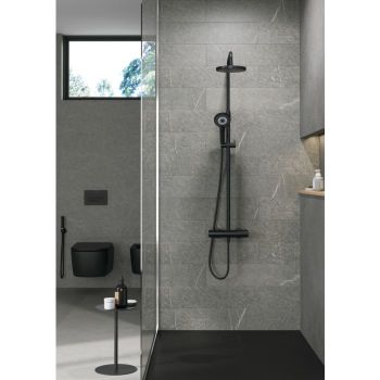 - KLUDI DIVE X DUAL SHOWER zestaw prysznicowy z termostatem czarny mat 690793900 - 6907939-00 - Łazienki Szydłowski