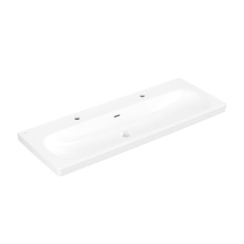- Villeroy & Boch Skyla umywalka podwójna z przelewem 120 x 46 cm kolor biały połysk z ceramic plus 5A51C4R1 - 5A51C4R1 - Łazienki Szydłowski