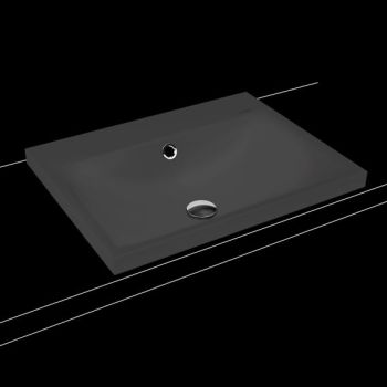  - KALDEWEI SILENIO umywalka 60 x 46 cm wpuszczana w blat stal emaliowana kolor czarny mat z Perl-Effekt 903906003676 - 903906003676 - Łazienki Szydłowski