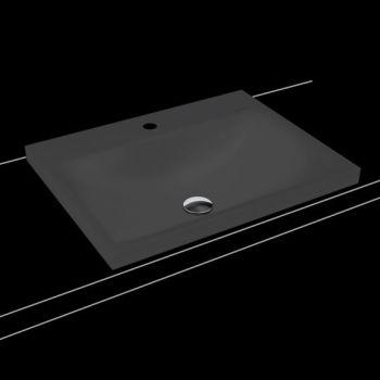 - KALDEWEI SILENIO umywalka 60 x 46 cm wpuszczana w blat stal emaliowana kolor czarny mat z Perl-Effekt 903906303676 - 903906303676 - Łazienki Szydłowski