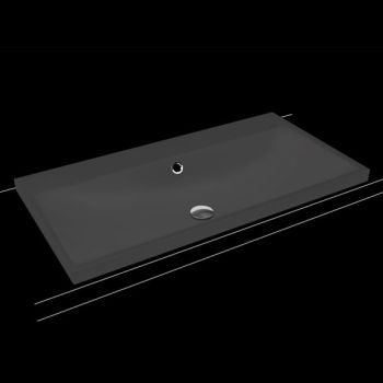  - KALDEWEI SILENIO umywalka 90 x 46 cm wpuszczana w blat stal emaliowana kolor czarny mat z Perl-Effekt 904006003676 - 904006003676 - Łazienki Szydłowski