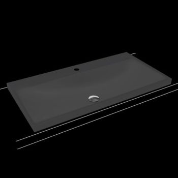  - KALDEWEI SILENIO umywalka 90 x 46 cm wpuszczana w blat stal emaliowana kolor czarny mat z Perl-Effekt 904006303676 - 904006303676 - Łazienki Szydłowski