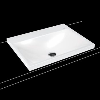  - KALDEWEI Silenio Umywalka 60 x 46 cm, wpuszczana w blat biały mat z Perl-Effekt 903906313711 - 903906313711 - Łazienki Szydłowski
