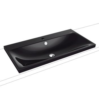 - KALDEWEI SILENIO Umywalka wpuszczana w blat 90 x 46 cm stal emaliowana czarny z Perl-Effekt 904006013701 - 904006013701 - Łazienki Szydłowski