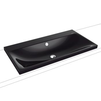  - KALDEWEI SILENIO Umywalka wpuszczana w blat 90 x 46 cm stal emaliowana czarny z Perl-Effekt 904006003701 - 904006003701 - Łazienki Szydłowski