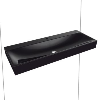  - KALDEWEI SILENIO umywalka ścienna 120 x 46 cm stal emaliowana kolor czarny z Perl-Effekt 904506303701 - 904506303701 - Łazienki Szydłowski