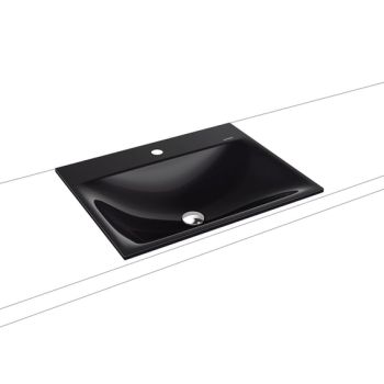 - KALDEWEI SILENIO umywalka wpuszczana w blat 60 x 46 cm stal emaliowana kolor czarny z Perl-Effekt 907706303701 - 907706303701 - Łazienki Szydłowski
