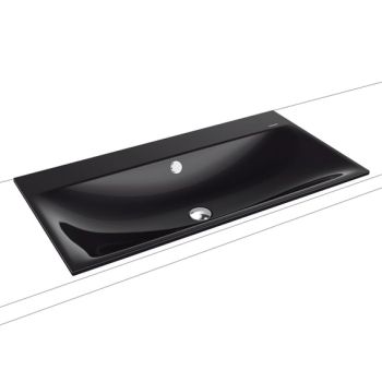 - KALDEWEI SILENIO umywalka wpuszczana w blat 90 x 46 cm stal emaliowana kolor czarny z Perl-Effekt 907806003701 - 907806003701 - Łazienki Szydłowski