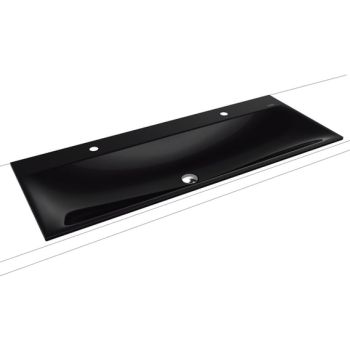  - KALDEWEI SILENIO umywalka podwójna wpuszczana w blat 120 x 46 cm stal emaliowana kolor czarny z Perl-Effekt 907906363701 - 907906363701 - Łazienki Szydłowski