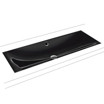  - KALDEWEI SILENIO umywalka podblatowa 93,4 x 39,1 cm stal emaliowana kolor czarny z Perl-Effekt 906106003701 - 906106003701 - Łazienki Szydłowski