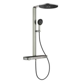 - GROHE- AQUA Rainshower Pure System prysznicowy z deszczownicą i termostatem do montażu ściennego kolor stal nierdzewna 101680DC00 - 101680DC00 - Łazienki Szydłowski