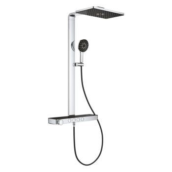 - GROHE-AQUA Rainshower Pure System prysznicowy z termostatem do montażu ściennego kolor czarny / chrom 100961KI00 - 100961KI00 - Łazienki Szydłowski