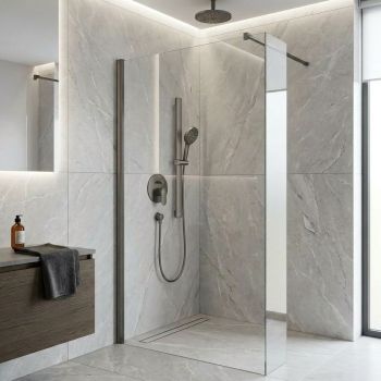 - GROHE- AQUA Rainshower Drążek prysznicowy, 600 mm brushed hard graphite 101673AL00 - 101673AL00 - Łazienki Szydłowski