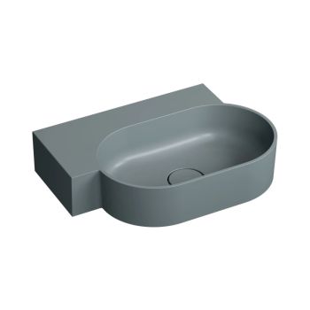 - OMNIRES OVO M+ umywalka nablatowa/wisząca - lewa, 55 x 38 cm bez owtoru pod armaturę ash grey mat OVO555UWLAG - OVO555UWLAG - Łazienki Szydłowski