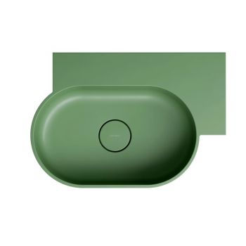 - OMNIRES OVO M+ umywalka nablatowa/wisząca - prawa, 55 x 38 cm bez owtoru pod armaturę olive mat OVO555UWPOL - OVO555UWPOL - Łazienki Szydłowski