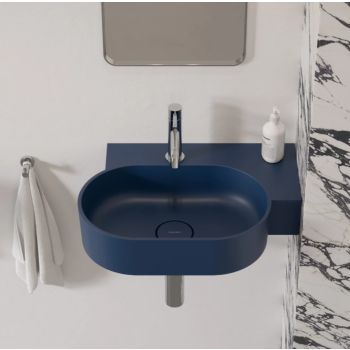 - OMNIRES OVO M+ umywalka nablatowa/wisząca - prawa, 55 x 38 cm bez owtoru pod armaturę midnight blue mat OVO555UWPMB - OVO555UWPMB - Łazienki Szydłowski