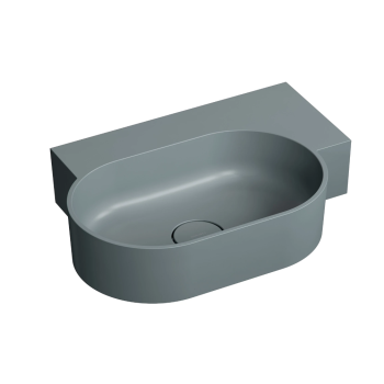 - OMNIRES OVO M+ umywalka nablatowa/wisząca - prawa, 55 x 38 cm bez owtoru pod armaturę ash grey mat OVO555UWPAG - OVO555UWPAG - Łazienki Szydłowski