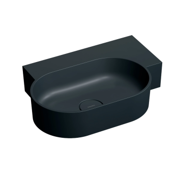 - OMNIRES OVO M+ umywalka nablatowa/wisząca - prawa, 55 x 38 cm bez owtoru pod armaturę black lava mat OVO555UWPBLV - OVO555UWPBLV - Łazienki Szydłowski