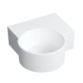  - OMNIRES OVO M+ umywalka nablatowa/wisząca - prawa,bez otworu pod armaturę 33 x 34 cm biały mat OVO335UWPBM - OVO335UWPBM - Łazienki Szydłowski