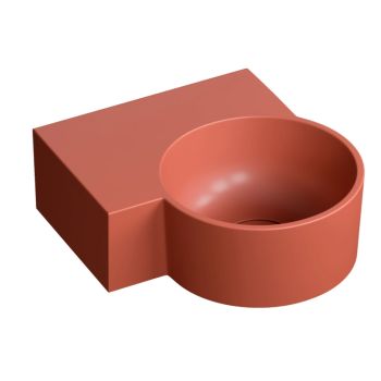  - OMNIRES OVO M+umywalka nablatowa/wisząca - lewa, 33 x 34 cm bez otworu pod armaturę terracotta mat OVO335UWLTE - OVO335UWLTE - Łazienki Szydłowski