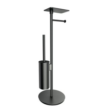  - OMNIRES MODERN PROJECT stojak na papier i szczotkę toaletową z półką grafit szczotkowany  MP60820GR - MP60820GR - Łazienki Szydłowski