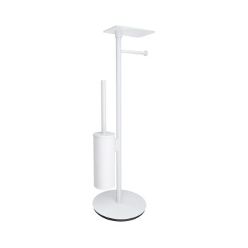 - OMNIRES MODERN PROJECT stojak na papier i szczotkę toaletową z półką biały mat MP60820WM - MP60820WM - Łazienki Szydłowski
