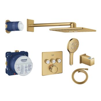 - GROHE-Grohtherm SmartControl Perfect zestaw prysznicowy z termostatem i deszczownicą kolor brushed cool sunrise 34706GN0 - 34706GN0 - Łazienki Szydłowski