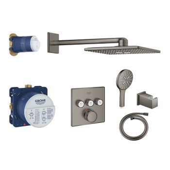 - GROHE-Grohtherm SmartControl Perfect zestaw prysznicowy z termostatem i deszczownicą kolor brushed hard graphite 34706AL0 - 34706AL0 - Łazienki Szydłowski