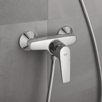 - GROHE-BauFlow bateria prysznicowa natynkowa z mieszaczem chrom 23755000 - 23755000 - Łazienki Szydłowski