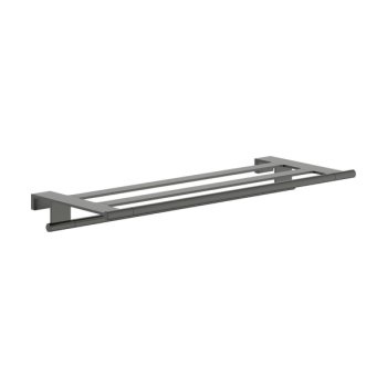 - Hansgrohe AddStoris S Półka na ręczniki z wieszakiem czarny chrom szczotkowany 41781340 - 41781340 - Łazienki Szydłowski