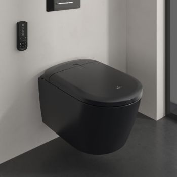 - VILLEROY & Boch Supreo Select toaleta myjąca 61,2 x 38,4 cm kolor Pure Black CeramicPlus V16EN3R7 - V16EN3R7 - Łazienki Szydłowski