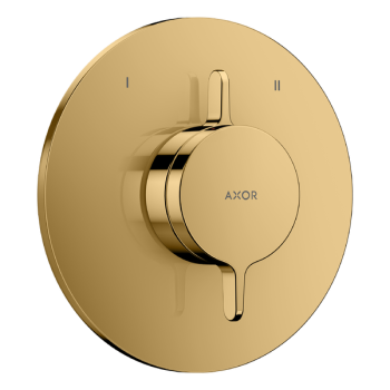 - AXOR One Bateria z mieszaczem do 2 odbiorników, podtynkowa złoty optyczny polerowany 48415990 - 48415990 - Łazienki Szydłowski