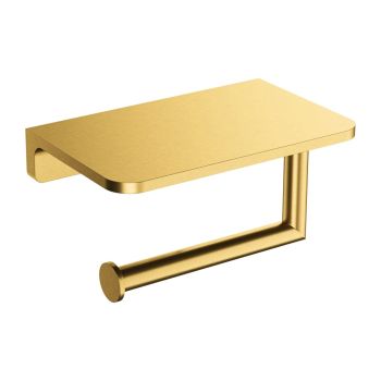  - OMNIRES MODERN PROJECT  uchwyt na papier toaletowy z półką lewy/prawy złoty szczotkowany MP60511GLB - MP60511GLB - Łazienki Szydłowski