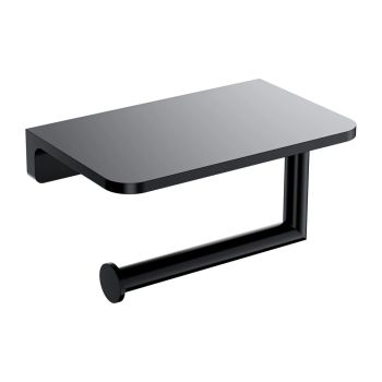  - OMNIRES MODERN PROJECT  uchwyt na papier toaletowy z półką lewy/prawy czarny mat  MP60511BL - MP60511BL - Łazienki Szydłowski