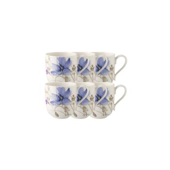  - Villeroy & Boch Mariefleur Gris Podstawowy kubek z uchwytem 0,35 l kolorowy -Zestaw 6 sztuk 100050428 - 100050428 - Łazienki Szydłowski