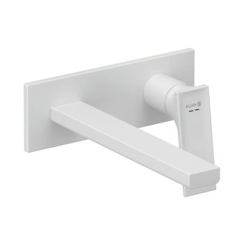  - KLUDI DECUS ścienna bateria umywalkowa ,wylewka 24 cm biały mat 542455375 - 542455375 - Łazienki Szydłowski